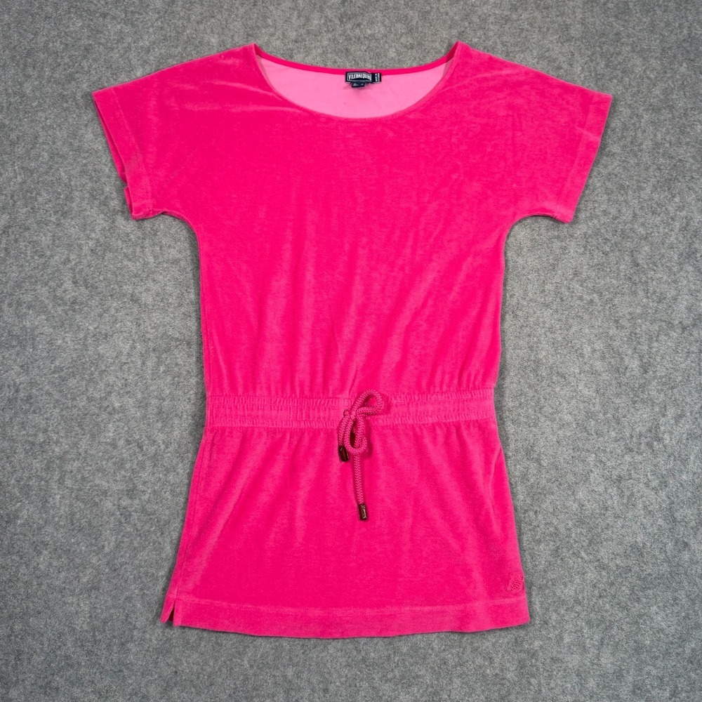 Vilebrequin Hot Pink Short Sleeve French Terry Cloth Top Drawstring Waist Size 4